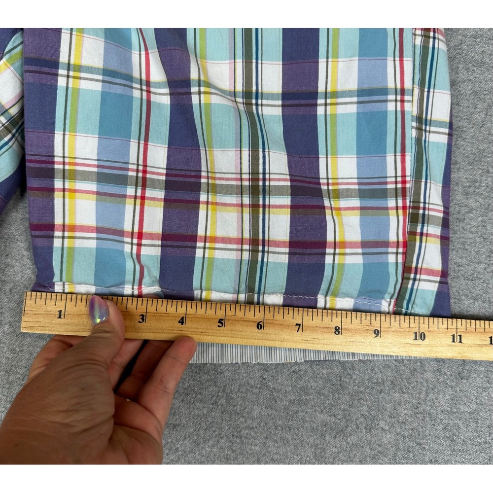Tommy Bahama Reversible Shorts Mens 34 9" Inseam Multicolor Plaid Grey Stripe - Picture 9 of 14